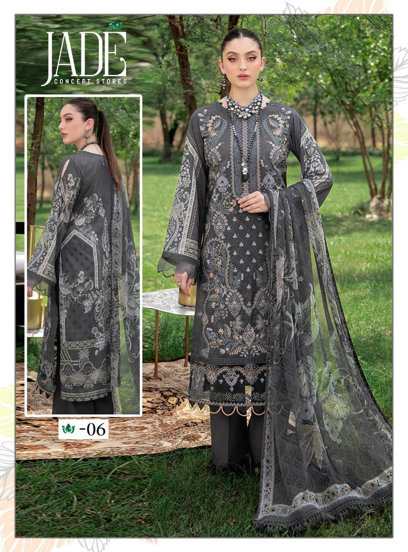 Jade Chevron Exclusive Heavy Cotton Pure Heavy Lawn Fancy Designer Salwar Kameez