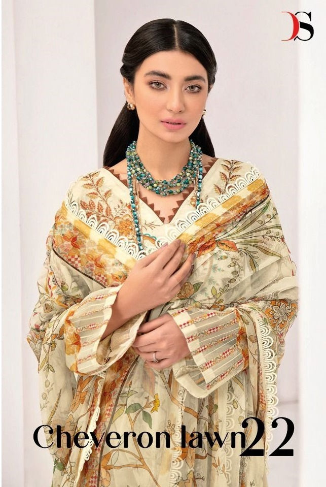 Deepsy Suits Chevron Lawn 22 Cotton Embroidered Pakistani Style Festive Wear Salwar Suits