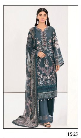 Deepsy Suits Chevron Lawn 22 Cotton Embroidered Pakistani Style Festive Wear Salwar Suits