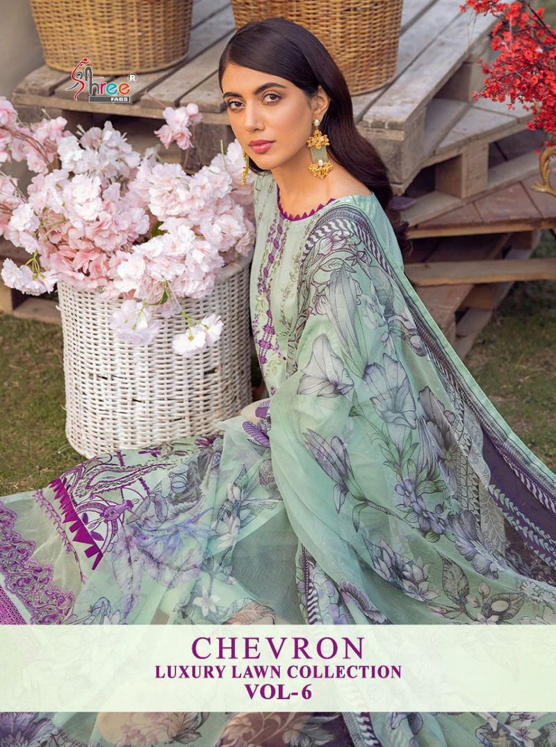 Shree Fabs Chevron Luxury Luxury Lawn Collection Vol 6 Lawn Cotton Pakistani Style Festive Wear Salwar Suits