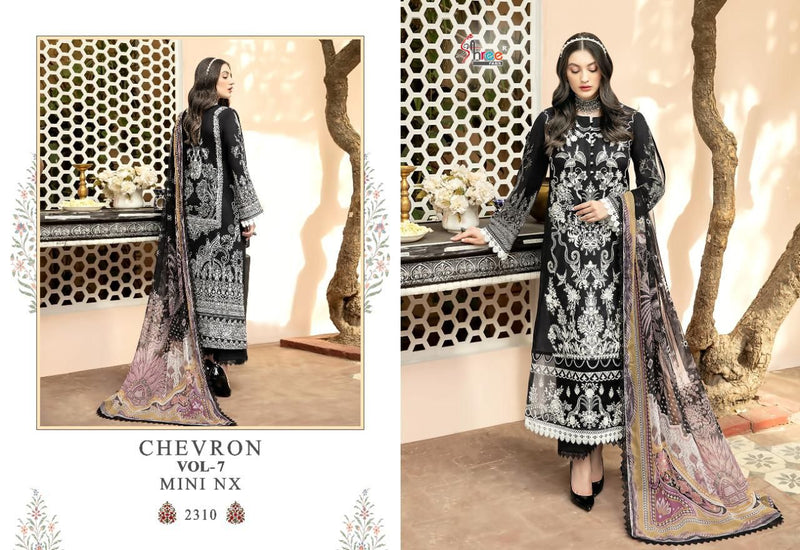 Shree Fab Chevron Vol 7 Pure Cotton With Heavy Embroidery Work Stylish Designer Salwar Kameez
