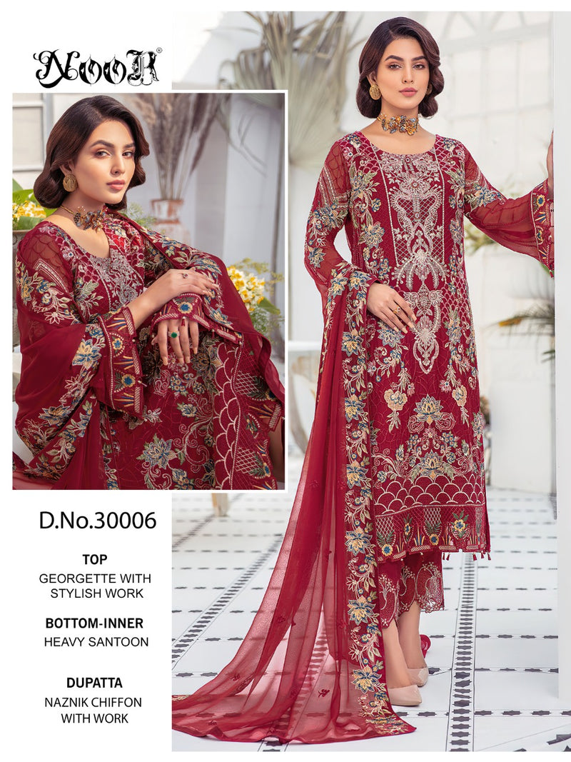 Noor Chevron Vol 6 Georgette Designer Pakistani Style Party Wear Salwar Kameez