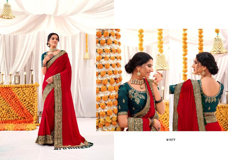 Right Women Designer Chhaya Vichitra Silk Heavy Wedding Wear Sarees With Two Tones