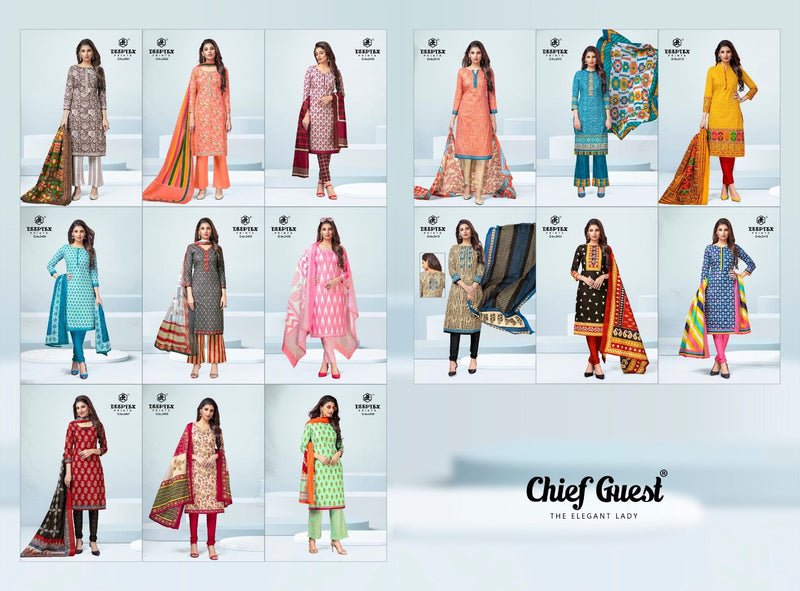 Deeptex Prints Chief Guest Vol 24 Cotton Printed Festive Wear Salwar Suits