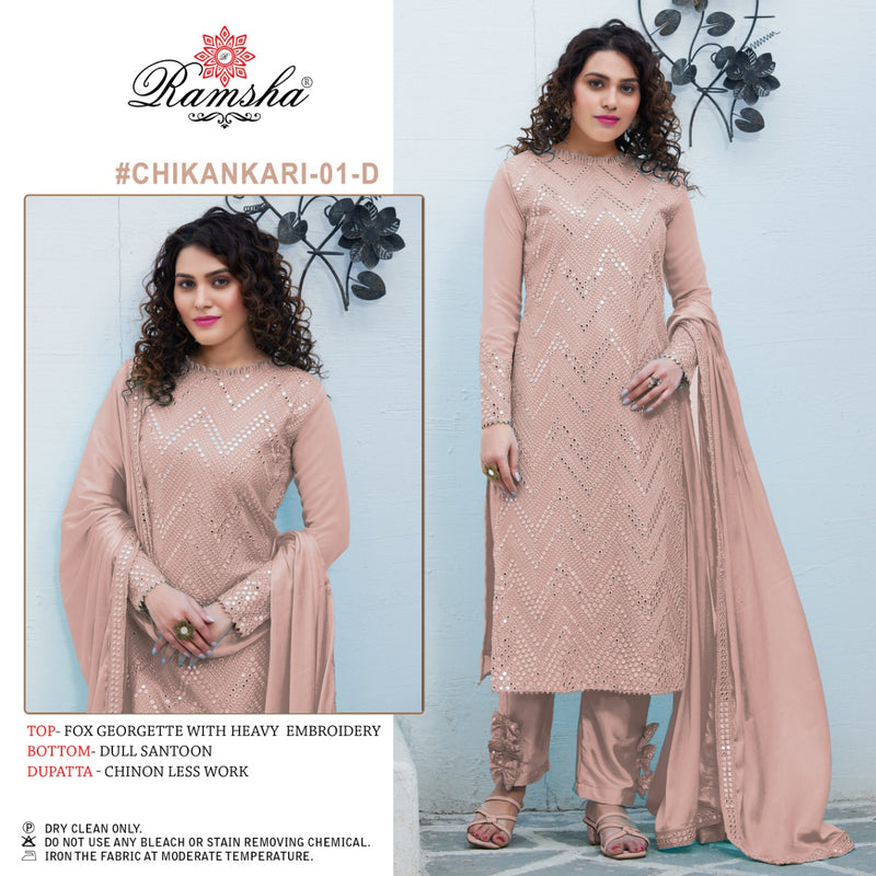 Ramsha Chikankari 01 Nx Party Wear Embroidered Salwar Kameez