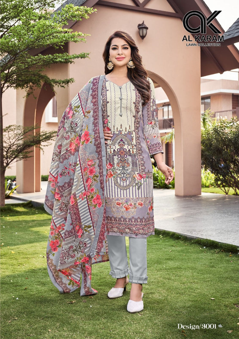Al Karam Chikankari Embroidered Cotton Collection Vol 3 Self Embroidery Work Stylish Designer Salwar Suit