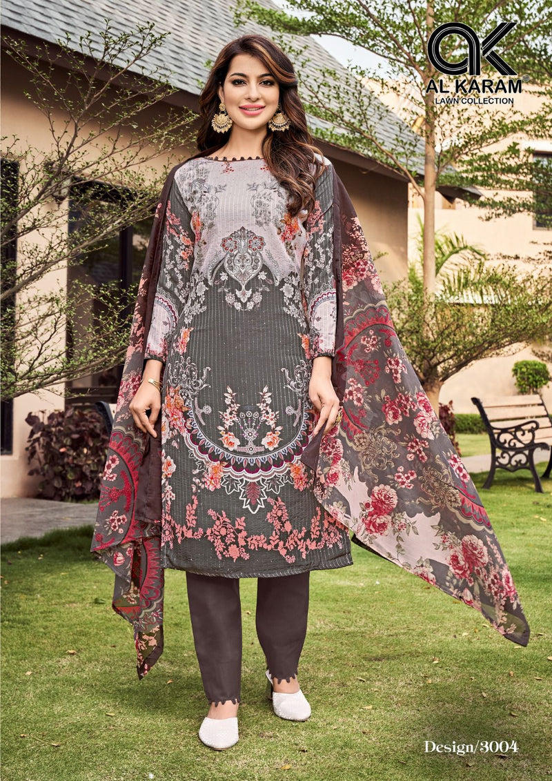 Al Karam Chikankari Embroidered Cotton Collection Vol 3 Self Embroidery Work Stylish Designer Salwar Suit