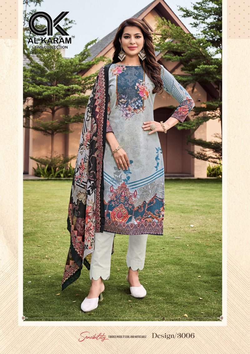 Al Karam Chikankari Embroidered Cotton Collection Vol 3 Self Embroidery Work Stylish Designer Salwar Suit