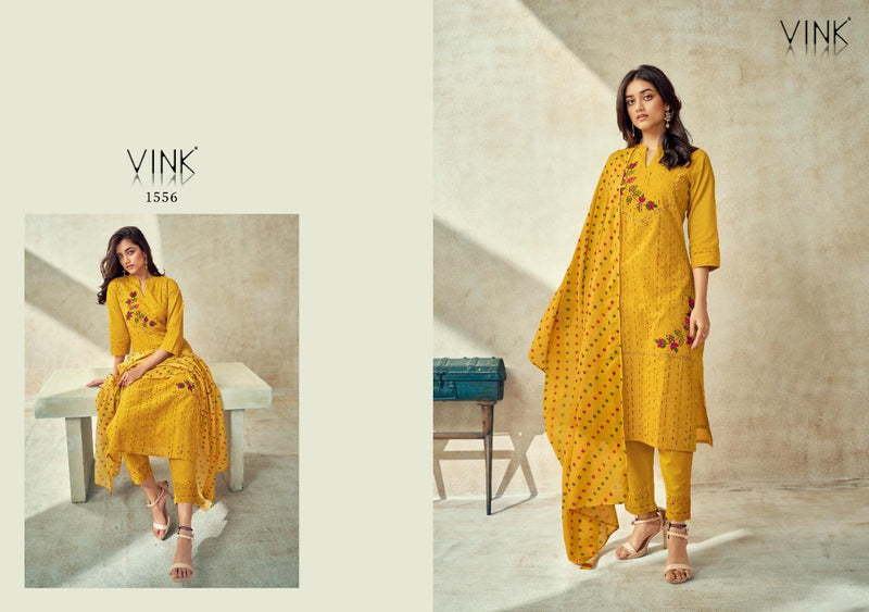 Vink Chikankari Vol 2 Cotton With Schiffli Work Party Wear Kurtis With Pant & Dupatta