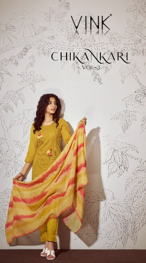 Vink Chikankari Vol 3 Pure Cotton With schiffli Embroidery Work Stylish Designer Casual Look Kurti
