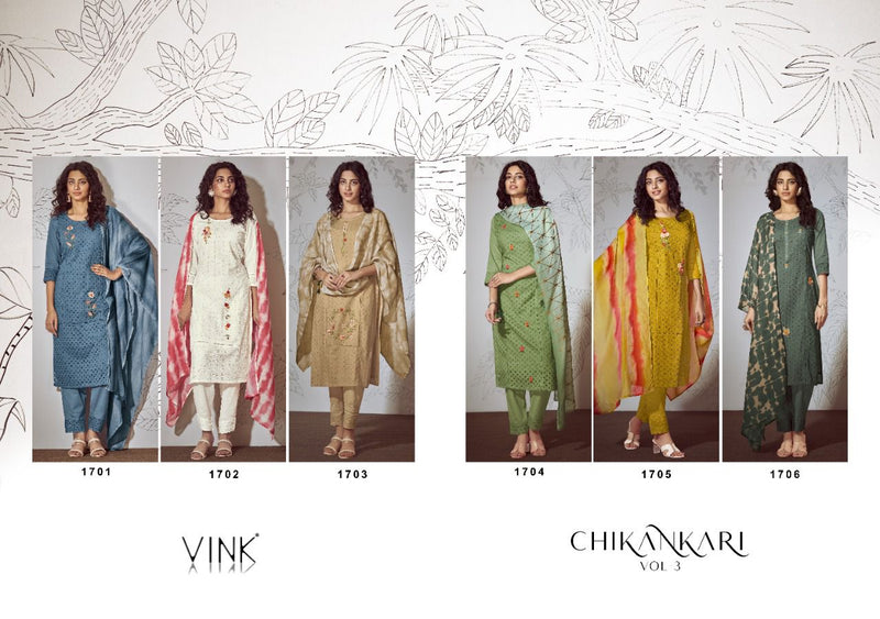 Vink Chikankari Vol 3 Pure Cotton With schiffli Embroidery Work Stylish Designer Casual Look Kurti
