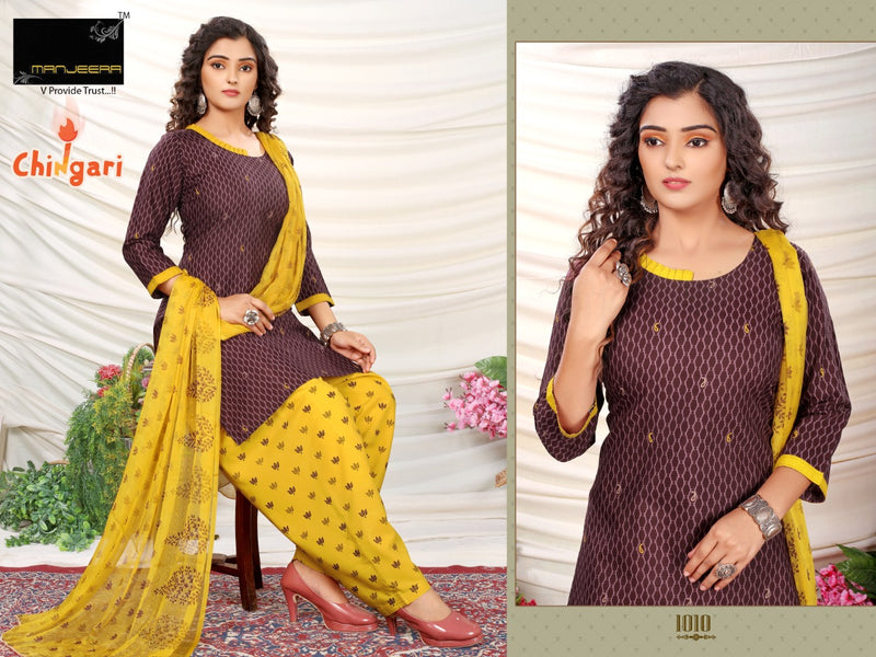 Manjeera Fashion Chingari Cotton Printed Festive Wear Patiyala Style Ready Made Salwar Kameez