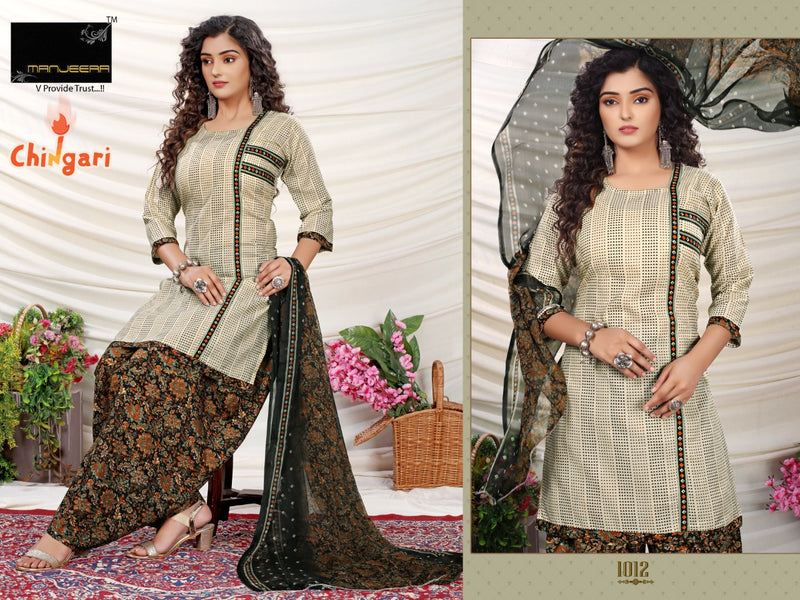 Manjeera Fashion Chingari Cotton Printed Festive Wear Patiyala Style Ready Made Salwar Kameez