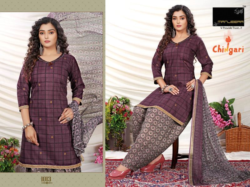 Manjeera Fashion Chingari Cotton Printed Festive Wear Patiyala Style Ready Made Salwar Kameez