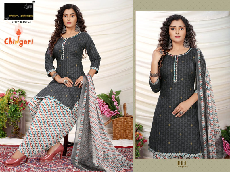 Manjeera Fashion Chingari Cotton Printed Festive Wear Patiyala Style Ready Made Salwar Kameez