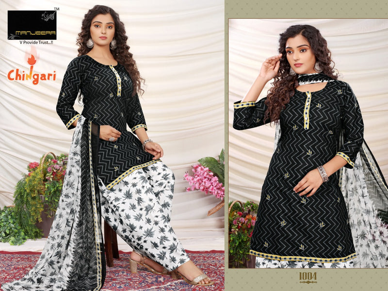 Manjeera Fashion Chingari Cotton Printed Festive Wear Patiyala Style Ready Made Salwar Kameez