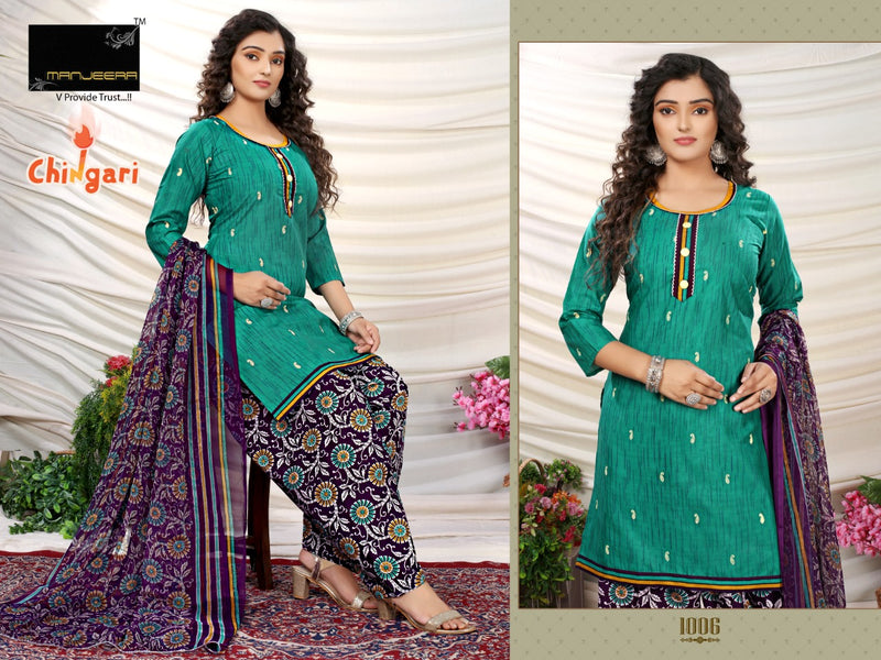Manjeera Fashion Chingari Cotton Printed Festive Wear Patiyala Style Ready Made Salwar Kameez
