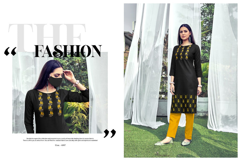 Nitisha Nx Chingari Vol 6 Cotton Slub Stylish Kurtis With Embroidery Work