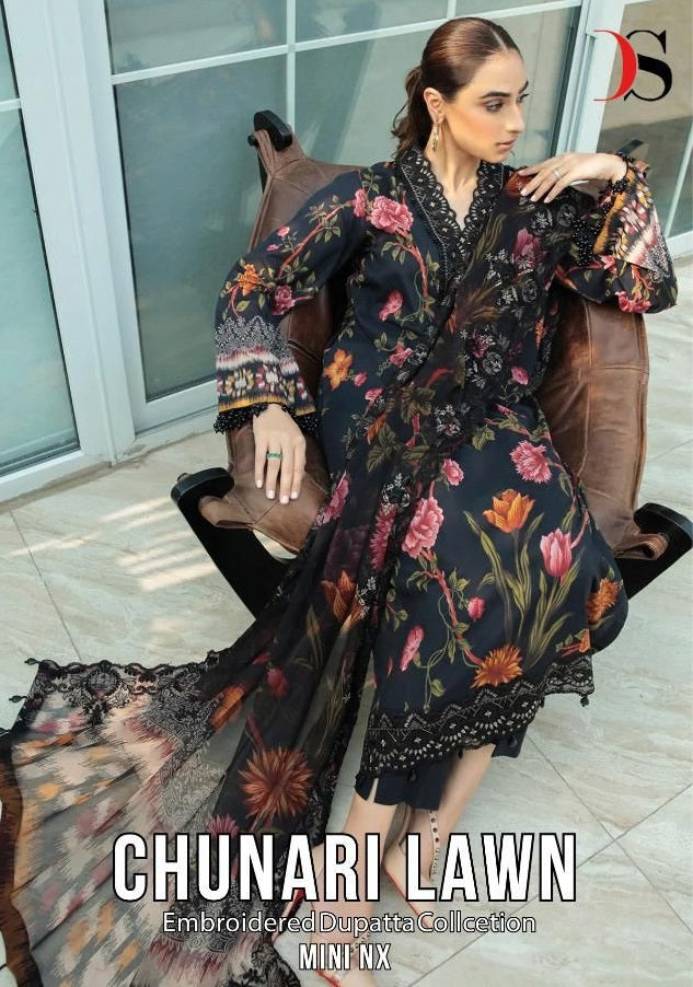 Deepsy Suit Chunari Lawn Cotton With Heavy Embroidery Work Stylish Designer Pakistani Salwar Kameez