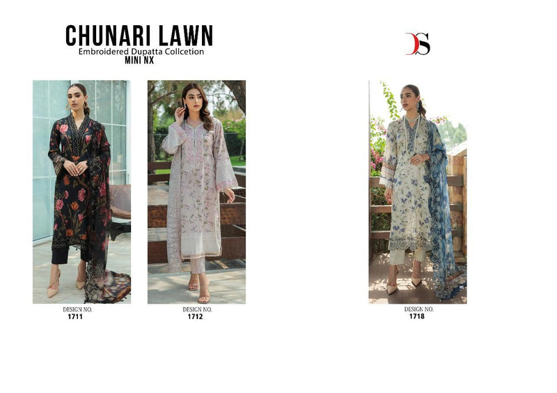 Deepsy Suit Chunari Lawn Cotton With Heavy Embroidery Work Stylish Designer Pakistani Salwar Kameez