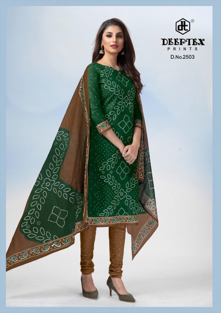 Deeptex Print Classic Chunaris Vol 25 Nx Cotton Casual Wear Bandhani Salwar Suits
