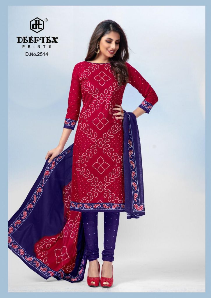 Deeptex Print Classic Chunaris Vol 25 Nx Cotton Casual Wear Bandhani Salwar Suits