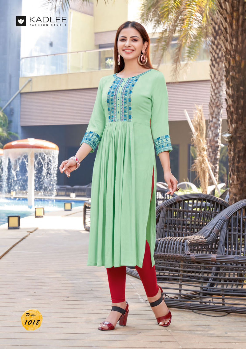 Kadlee Fashion Cinderella Vol 3 Rincle Rayon Handwork Embroidery Work Fancy Designer Kurti