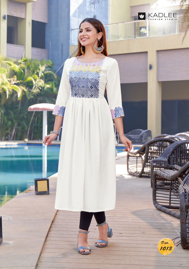 Kadlee Fashion Cinderella Vol 3 Rincle Rayon Handwork Embroidery Work Fancy Designer Kurti