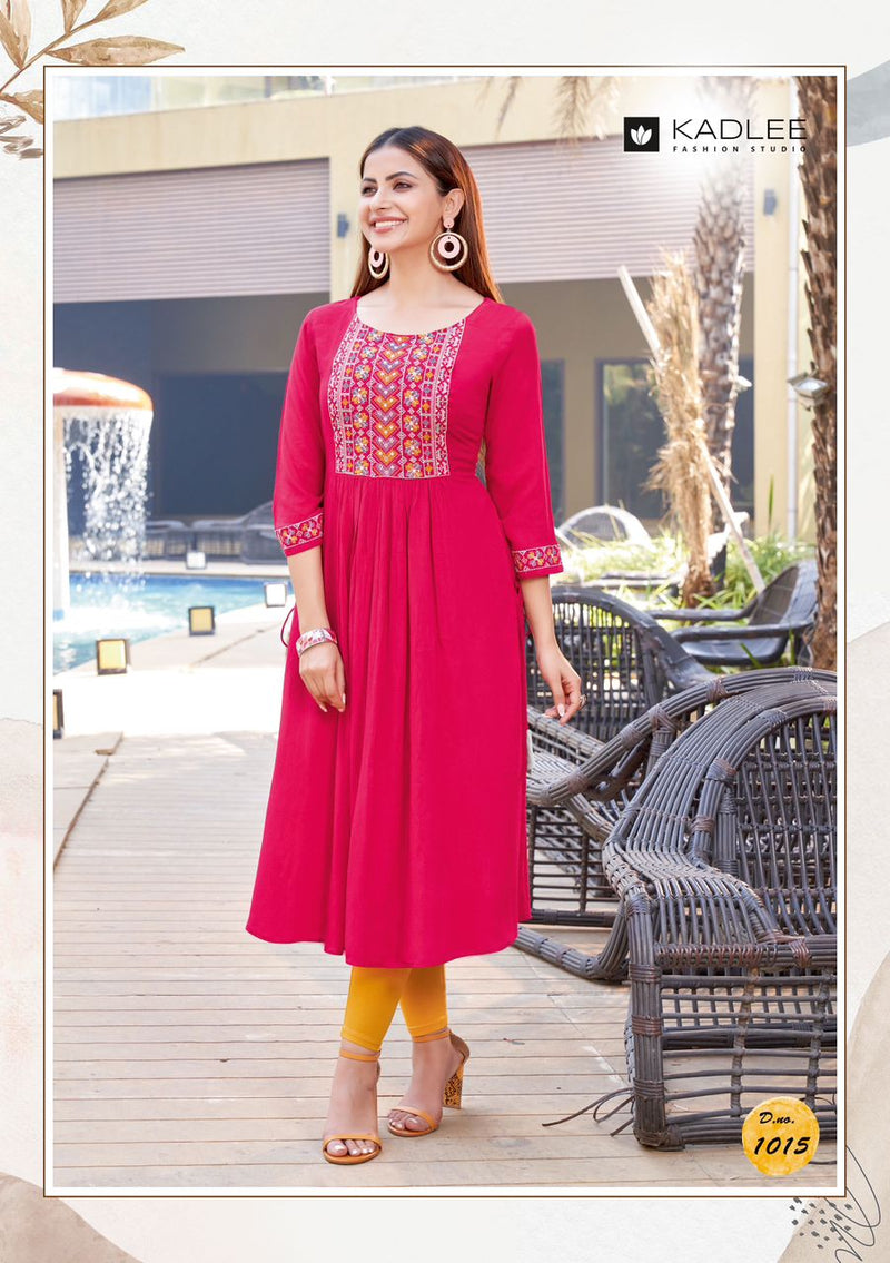 Kadlee Fashion Cinderella Vol 3 Rincle Rayon Handwork Embroidery Work Fancy Designer Kurti