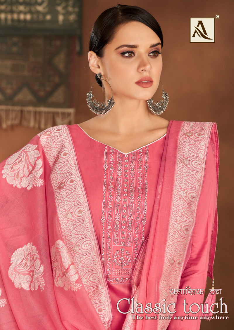 Alok Suits Classic Touch Jam Cotton Party Wear Salwar Suits  With Lucknowi  Thread Work