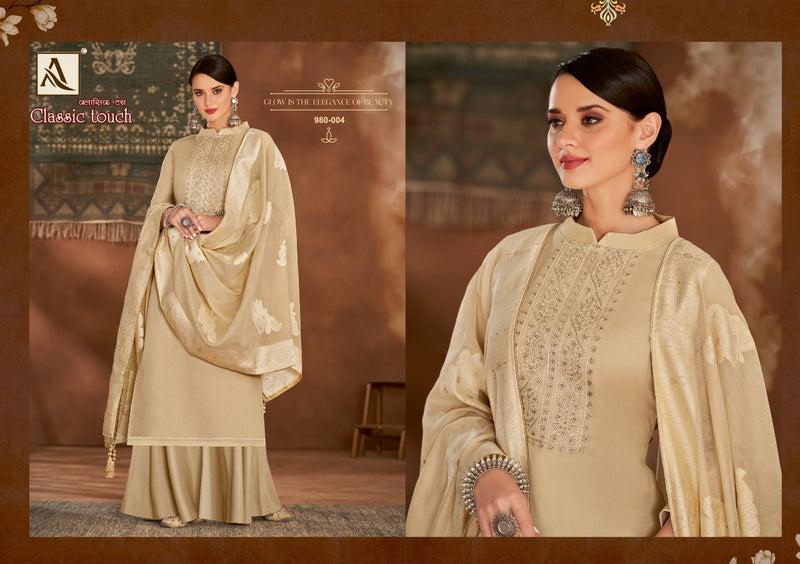 Alok Suits Classic Touch Jam Cotton Party Wear Salwar Suits  With Lucknowi  Thread Work