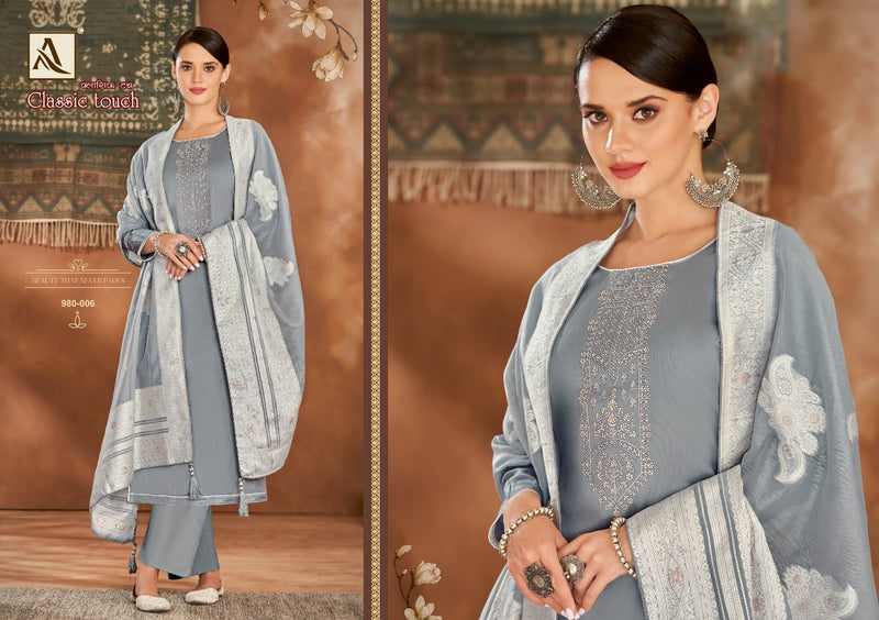 Alok Suits Classic Touch Jam Cotton Party Wear Salwar Suits  With Lucknowi  Thread Work