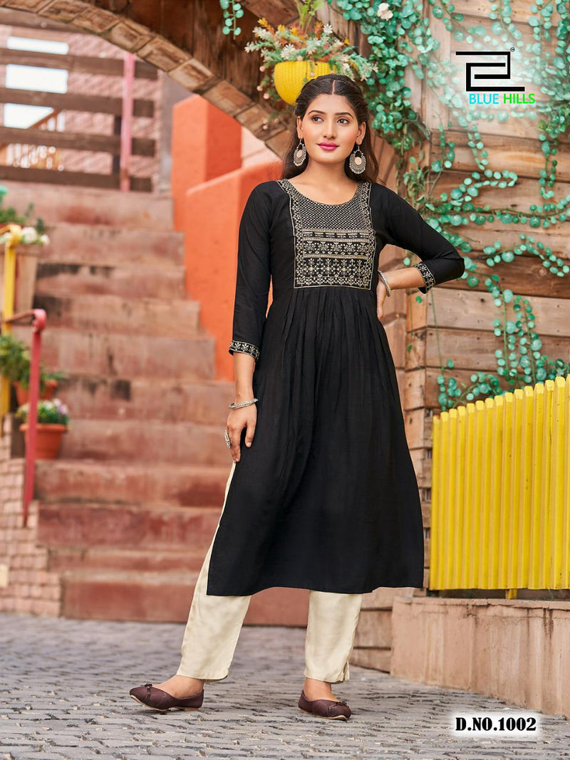 Blue Hills Classic Vol 15 Rayon With Beautiful Embroidery Work Stylish Designer Casual Look Kurti