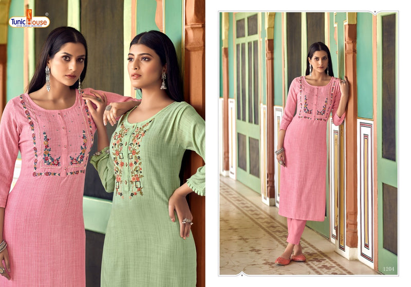 Tunic House Cloud Rayon With Hand Work Stylish Designer Festive Wear Fancy Kurti