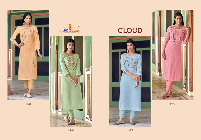 Tunic House Cloud Rayon With Hand Work Stylish Designer Festive Wear Fancy Kurti