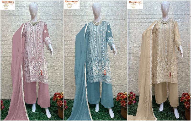 Crafted Needle CN 666 Georgette Embroidered Khatli Work Pakistani Kurti