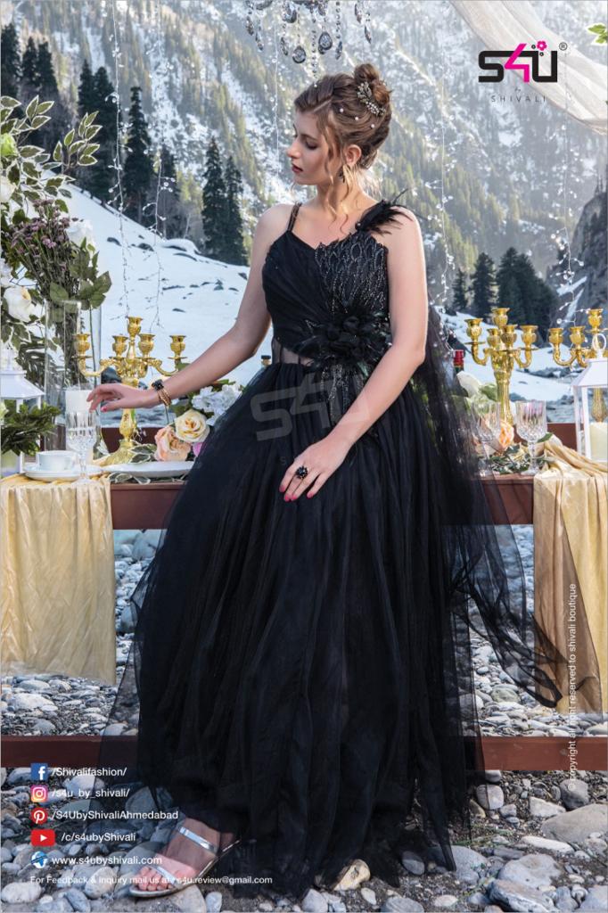 S4u Shivali The Wedding Saga Cocktail Georgette Designer Ready Made Wedding Wear Indo Western