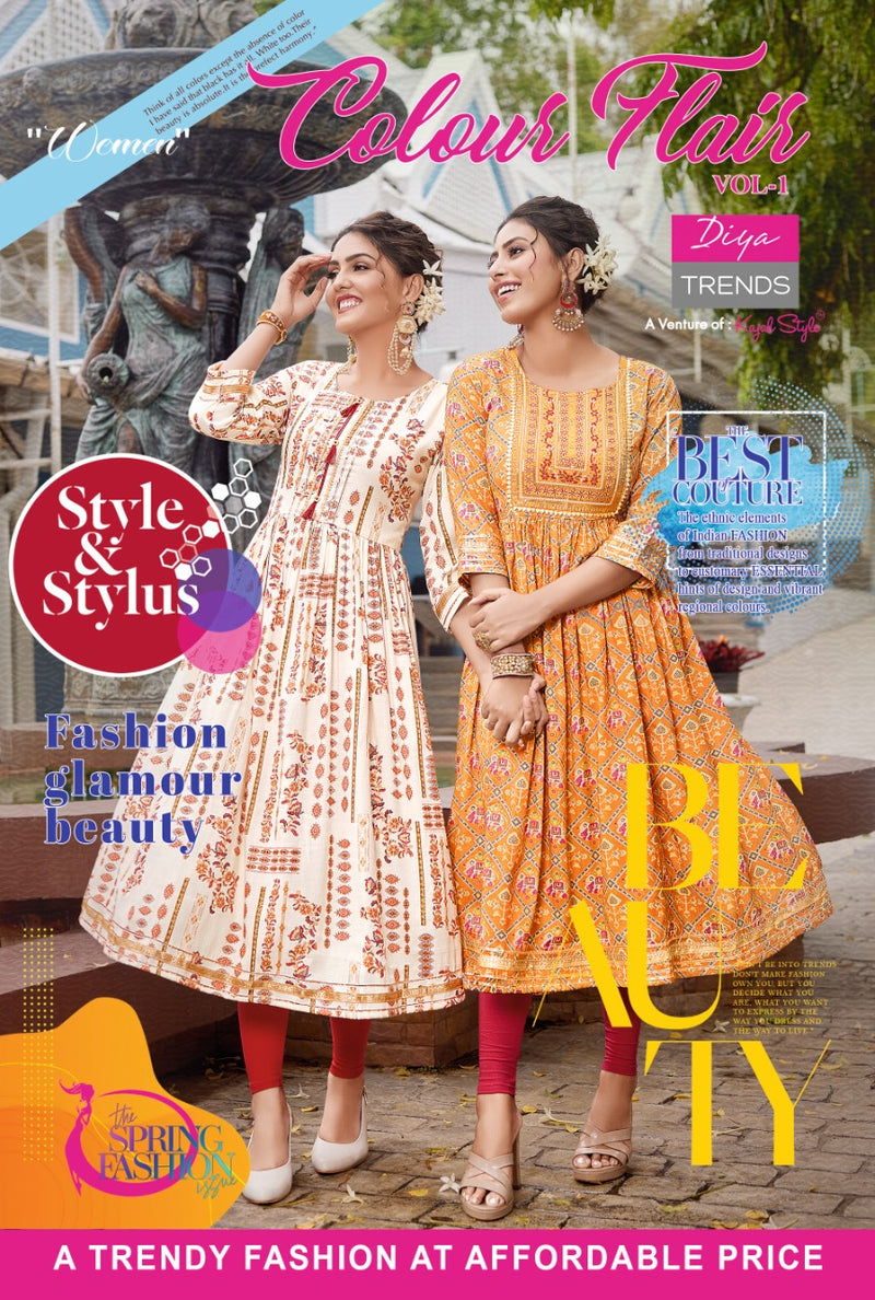 Diya Trends Colour Flair Vol 1 Rayon With Heavy Embroidery Work Stylish Designer Festive Wear Long Gown
