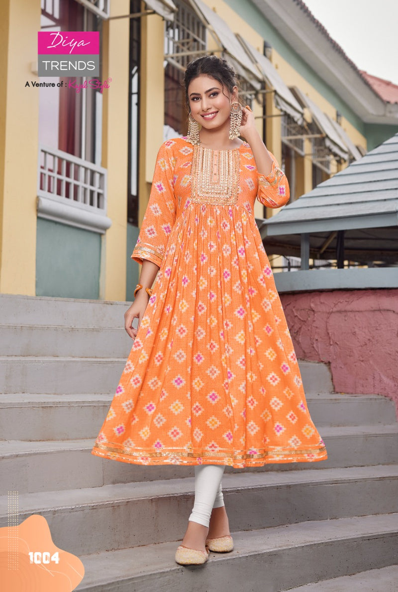 Diya Trends Colour Flair Vol 1 Rayon With Heavy Embroidery Work Stylish Designer Festive Wear Long Gown