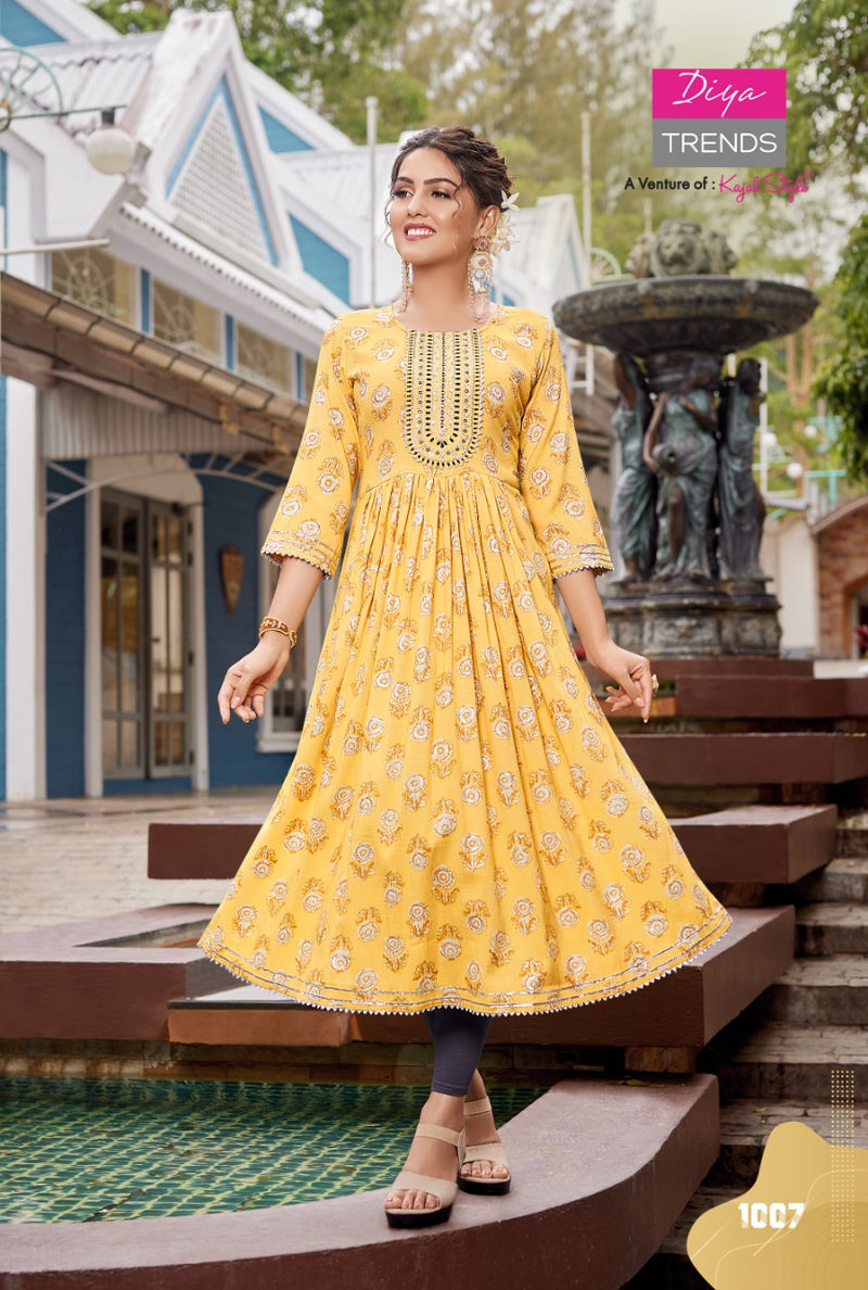 Diya Trends Colour Flair Vol 1 Rayon With Heavy Embroidery Work Stylish Designer Festive Wear Long Gown