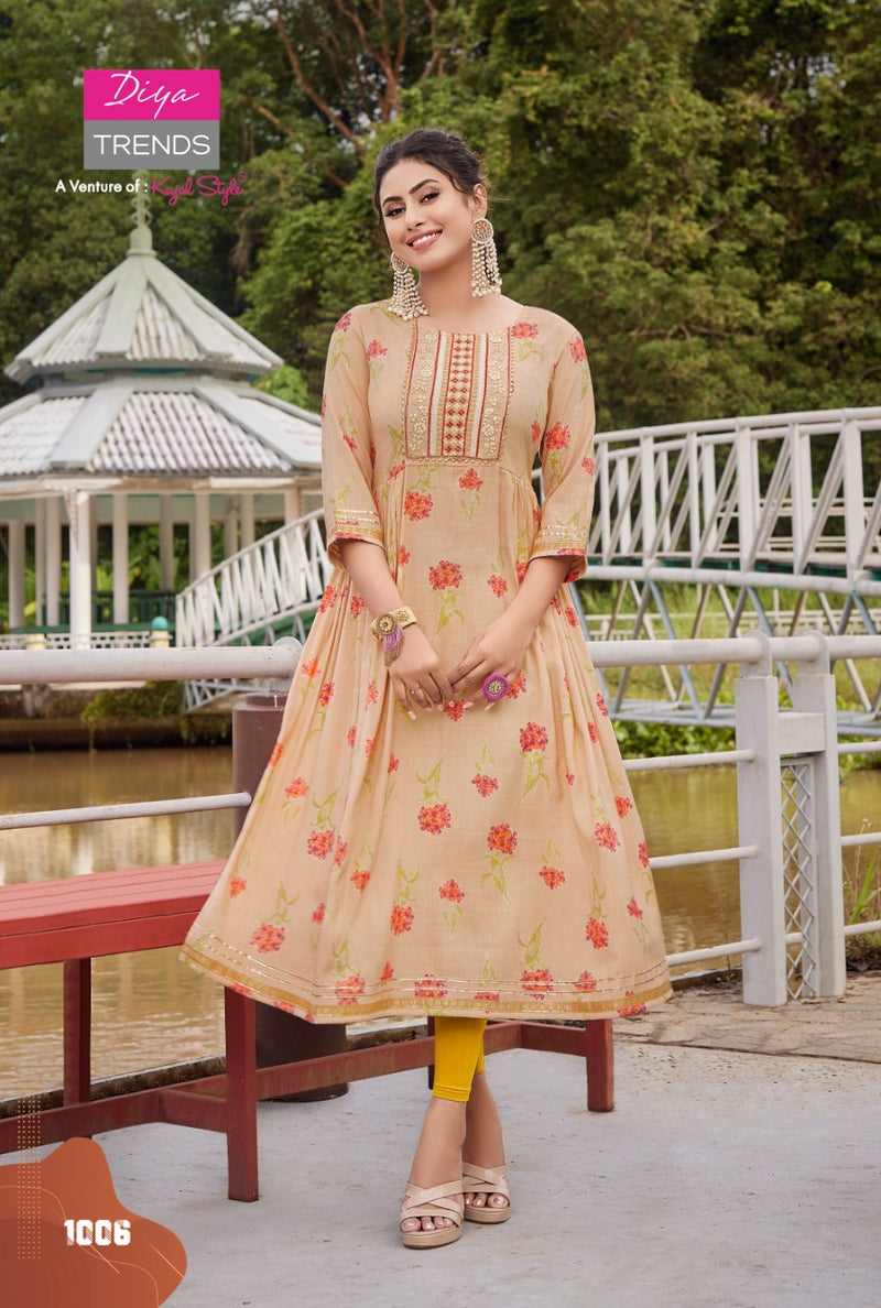 Diya Trends Colour Flair Vol 1 Rayon With Heavy Embroidery Work Stylish Designer Festive Wear Long Gown