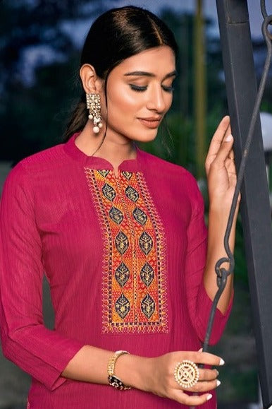 Rangoon Colours Fancy Lining Silk Stylish  Straight Party Wear Kurtis
