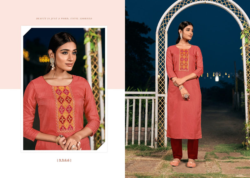 Rangoon Colours Fancy Lining Silk Stylish  Straight Party Wear Kurtis