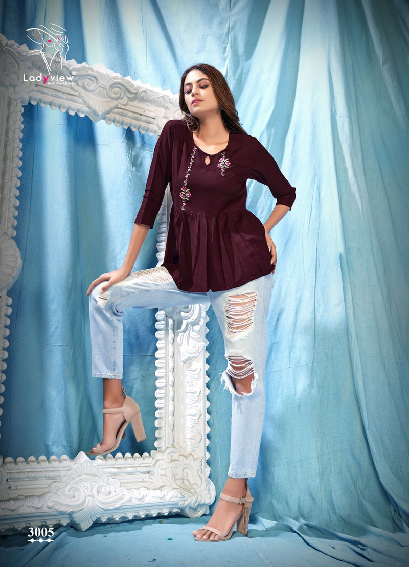 Ladyview Cool Crush Vol 3 Rayon FAncy Top Style Western Wear Short Kurtis