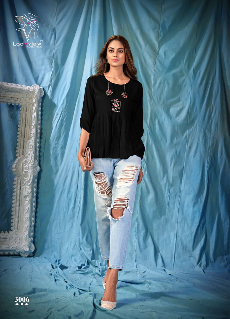 Ladyview Cool Crush Vol 3 Rayon FAncy Top Style Western Wear Short Kurtis