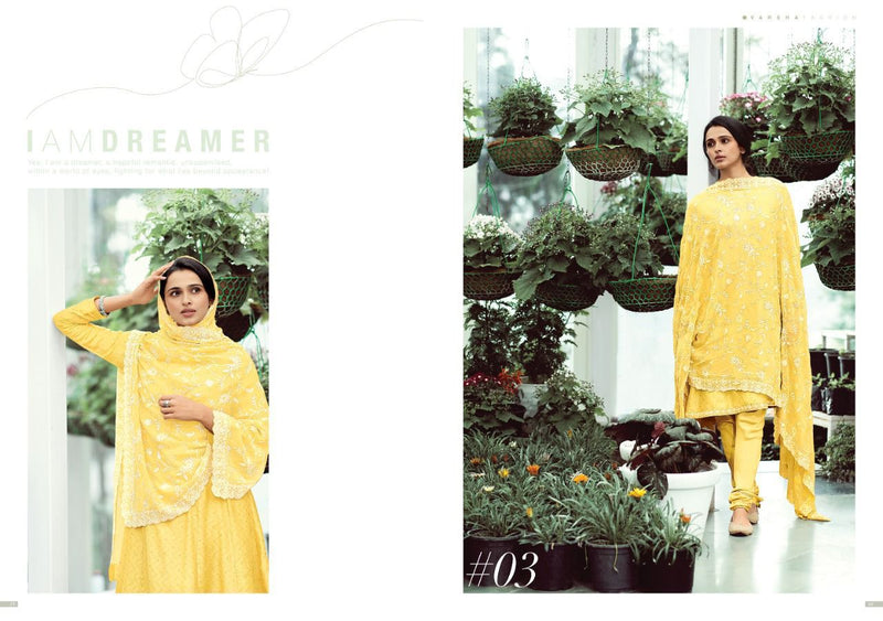 Varsha Cora Cotton Embroidered Party Wear Salwar Suits
