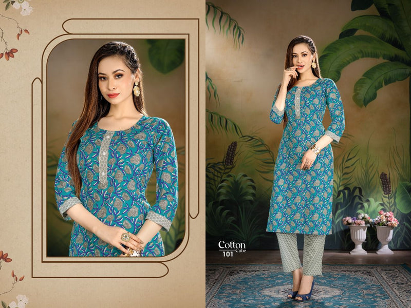Beauty Queen Cotton Cube Fancy With fancy Printed Work Stylish Designer Casual Wear Fancy Kurti