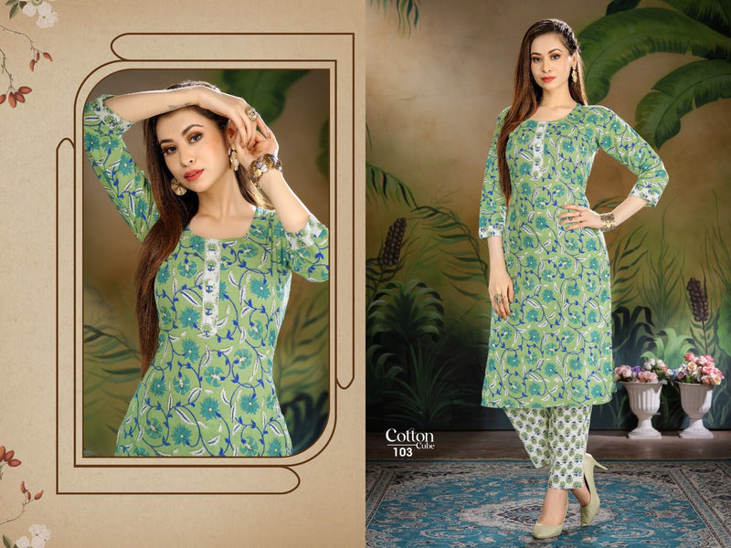 Beauty Queen Cotton Cube Fancy With fancy Printed Work Stylish Designer Casual Wear Fancy Kurti