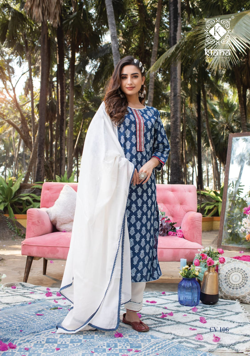 Kiana House Of Fashion Cotton Vibe Cotton Printed Party Wear Ready Made Salwar Suits