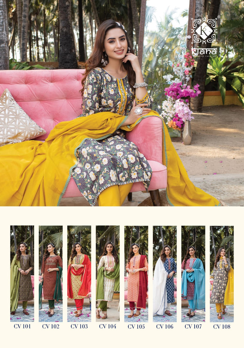Kiana House Of Fashion Cotton Vibe Cotton Printed Party Wear Ready Made Salwar Suits